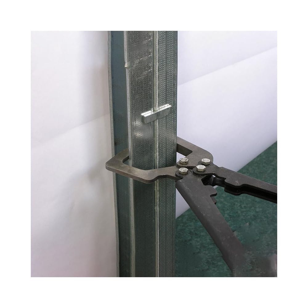 Mondelin - Pince à Sertir pour montant dos à dos avec aimant – Outil Professionnel Plaquiste, Fixation Plaques BA13, Capacité 1+1 mm