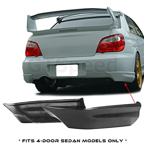 [GT-Speed] Compatible/Replacement for JDM Style PU Rear Bumper Guard Lip Spats Aprons, 2005-2007 Subaru Impreza WRX STi 4-Door Sedan Only (Not Compatible With Wagons)