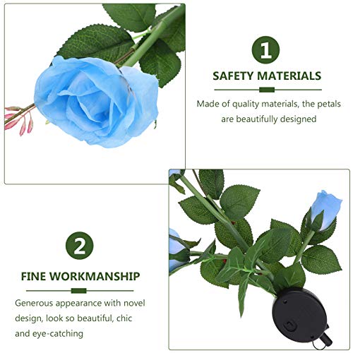 Yardwe 3-Cabeças de Flor Rosa Luzes Do Jardim Luzes Do Jardim Ao Ar Livre Solar Estaca Luz Solar Pai