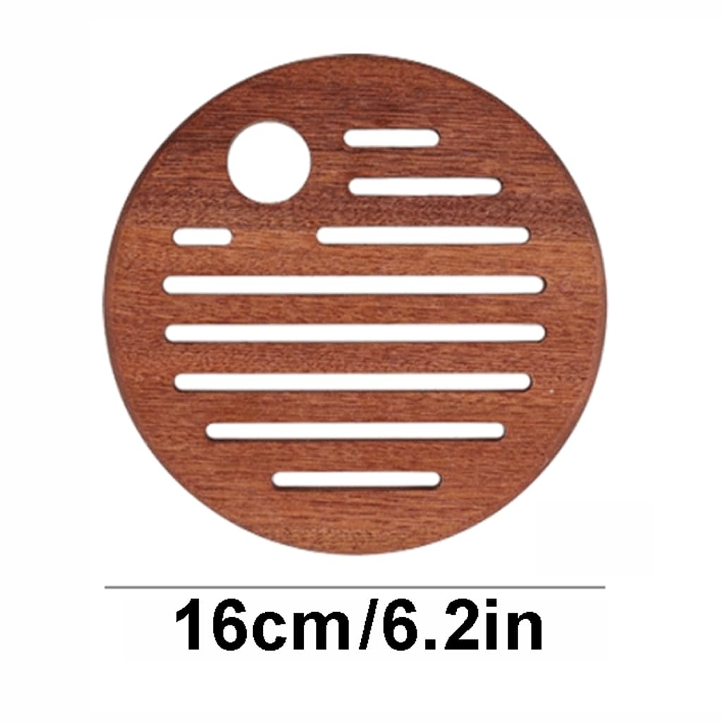 Exquisito Posavasos de madera, juego de posavasos para bebidas, posavasos redondos, manteles individuales para el almuerzo, posavasos para mesas y decoración del hogar, 16cm/6,2 pulgadas Versatilidad