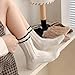 Starella Women Cute Lace Crew Socks Cotton Vintage Twisted Preppy Dress Sock for Boots 5 Pairs