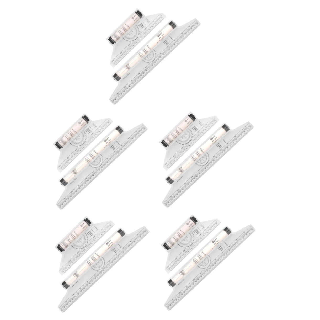 Lurrose 5 Set Disegno Del Righello Di Design Righello Da Disegno Per La Misurazione Dell'angolo Quadrato Per La Lavorazione Del Legno Del Trasparente Plastica 2 Pezzi*5