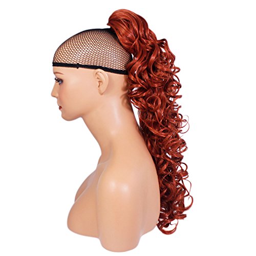 Ponytail Claw Clip - Copper - Curly - 22in / 56cm - 200g - Heat Resistant Hair Extension
