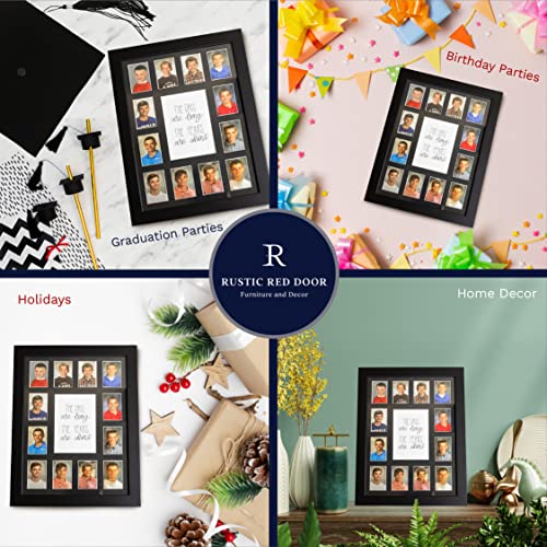 Rustic Red Door Co. Rrd School Years Photo Mat (12” X 16”) - Photo Collage Picture Frames Mat For School Pictures – No Frame Black Photo Mat From Kindergarten To Graduation (13 Photos) #TOP5