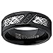 Men's Black Titanium Wedding Ring Band with Dragon Design Over Carbon Fiber Inlay and Black Cubic Zirconia SZ 10