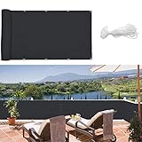 Zichaojia Balkonabdeckung PES, Balkon Sichtschutz 90x300cm Windschutz Balkonverkleidung, mit Ösen und Kordel, Anthrazit
