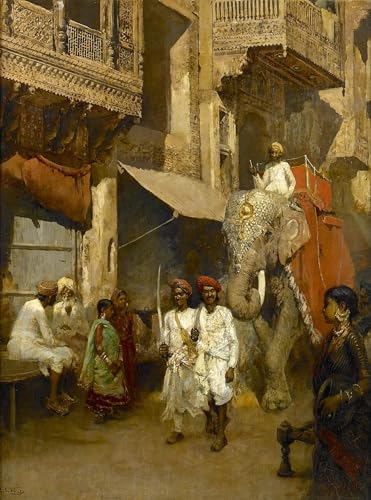 Tableau Impressions d'art Mural Promenade indienne Edwin Lord Weeks 60x90cm