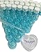 Elufly 1/4 Dram Sky Blue Glass Vial 1ML Oil Bottles- Screw Cap +Orifice Reducer+Bottles+White Cotton Piece 60-120 Units (60, Sky Blue)