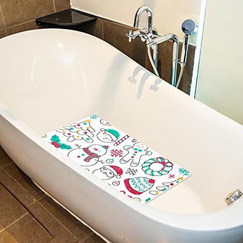 Tapis de bain dessiné à la main antidérapant baignoire douche 71x40cm