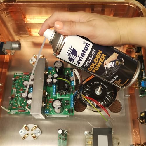 LEVIATAN Druckluftspray mit Sprühverlängerung 200ml - Druckluft Dose PC Reinigung - Compressed Air Can, Druckluftreiniger - Air Duster Spray für Tastatur, Computer, Kamera, Handy