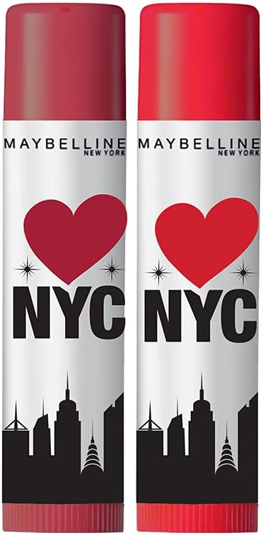 New York Baby Lips Loves NYC Lip Balm, Highline Wine & Broadway Red (Pack of 2) 9g
