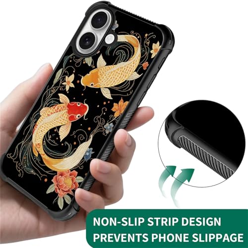 Coque rigide iPhone 17 compatible Magsafe antichoc motif floral poisson - 5