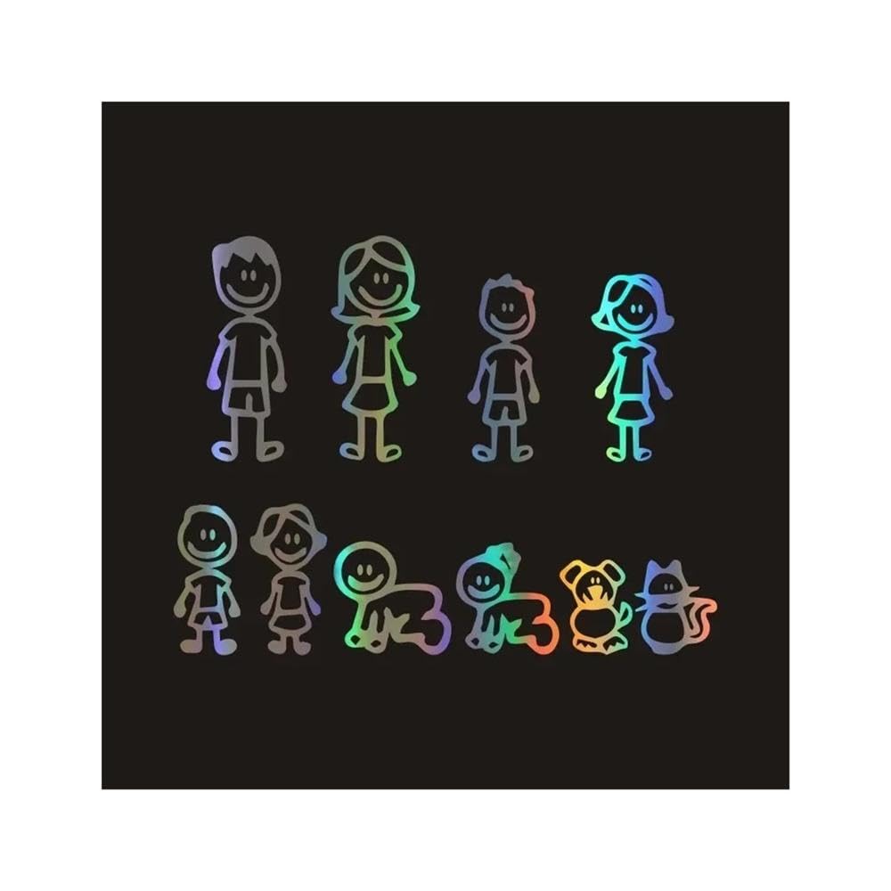 Car Stickers Family Covering The Body of Fashion Styling Decals Creativity Personality PVC 20cm*15cm(Laser)