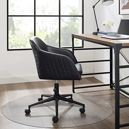 Kiayaci A-GE10017-T-36D*1/4-USAM008 Glass Chair Mat For Carpet Or Hard Floor Tempered Glass Glass Table Top Table Mat Round 36" cover