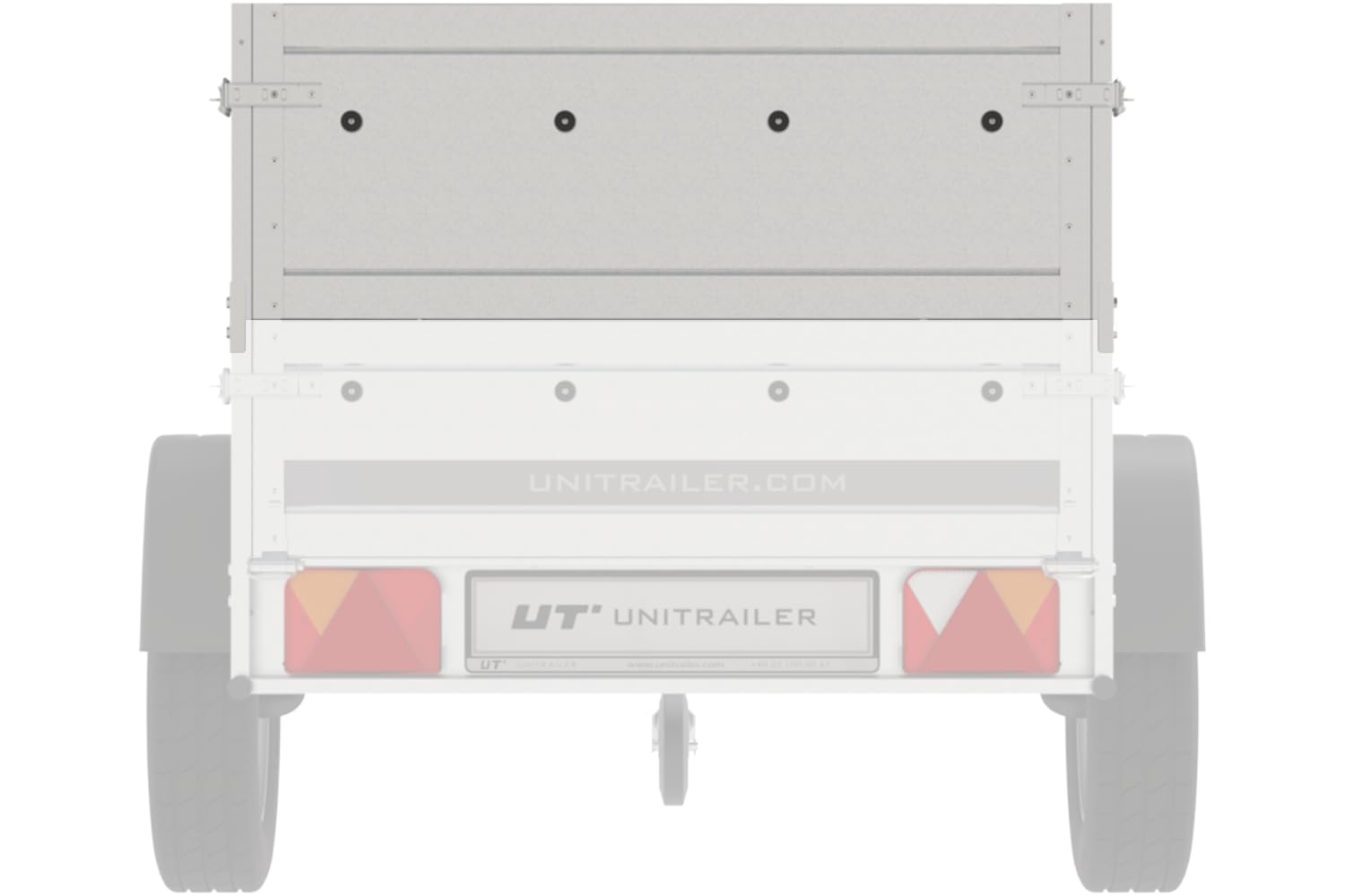 UNITRAILER Sovrasponde Garden Trailer 201 da 2000x1250x400 mm, Sponde Aggiuntive in Acciaio Zincato per Rimorchio, Altezza 40 cm per Aumentare Lo Spazio di Carico con Viti di Montaggio
