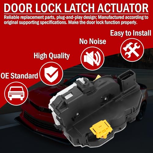 Image of Rear Left Driver Side Door Latch Lock Actuator Compatible with Chevy Equinox Volt Cruze Malibu GMC Terrain Cadillac SRX, Replaces 931-386 13503783 13579551