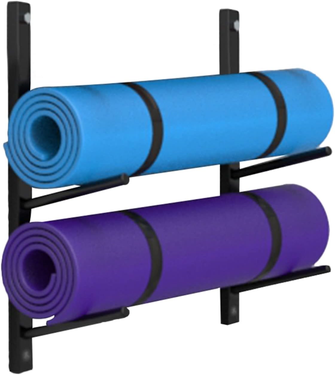 Snowboard Storage Rack，Yoga Mat Wall Storage Rack,Wall Mounted Yoga Mat Holder, Hanging Yoga Mat Gym Storage Yoga Rack Workout Mats Rack Organizer, Foam Roller Wall Holder Support Stand, Bla