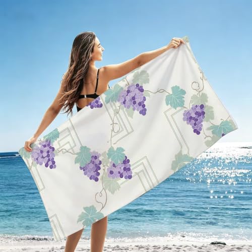 Drap de bain microfibre doux serviette de plage crème de grande taille