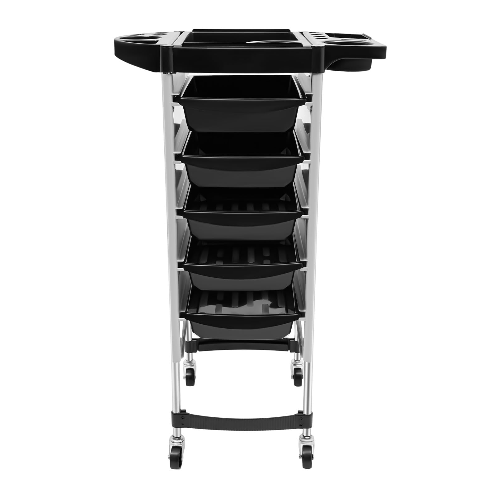 Chariot de coiffeur 6 étages 5 tiroirs amovibles plateau à outils 4 roues universelles pour salon coiffure tatouage