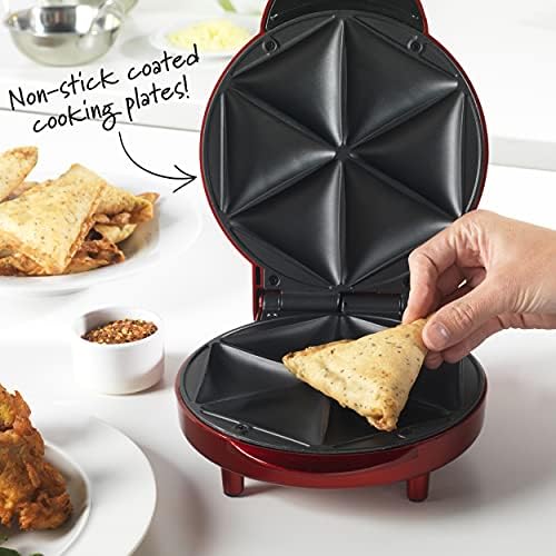 Giles & Posner EK3812G Party Snack Food Maker, Non-Stick Bite Sized Multi Cooker, 6 Mould Triangle Press, Savoury & Sweet Pastry Parcel Machine,1000W, Delicious Samosas, Empanadas & Fruit Turnovers