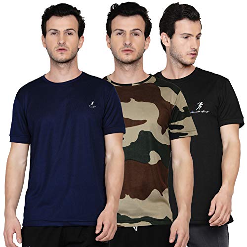 Image of Men's DRI FIT Sports Tshirt /SWEATPROOF /Anti Microbial /Extra Stretch /for Pickleball, Gym, Training, Badminton, Cricket, Tennis, Yoga, Golf (All Sports) All Colours & Sizes, Full & Half Sleeves