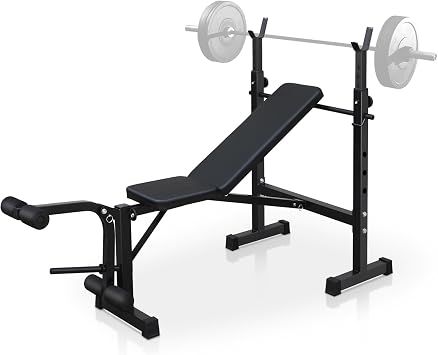 Adjustable Weight Bench, Bench Press Rack, Leg Exercises Preacher Curl Rack for Home Gym Full Body Workout, Black
