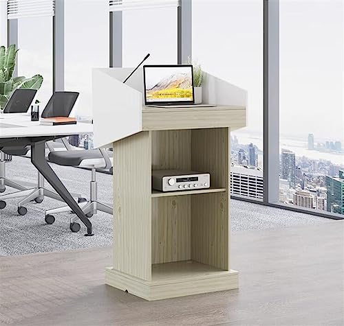RENLXFI Rednerpult Stehpult Podium Podium Stand Wooden, Floor Standing Reception Desk mit Theke für Klassenzimmer Konzert Kirche Rede Büro, breite Lesefläche