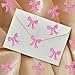 500Pcs Pink Bow Stickers Roll 1.2in Large Glitter Vinyl Stickers for Kids Sparkly Pink Bow Label Tag Self-Adhesive Classroom Reward Waterproof Decals for Bottle Birthday Party Envelopes Decorations