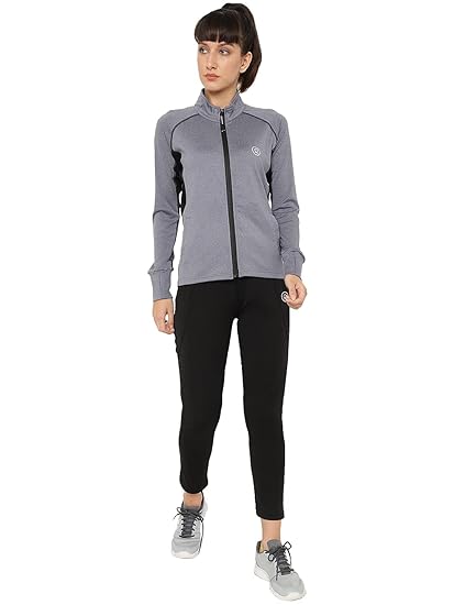 Women Sports Zipper Running Winter Track Suit Set