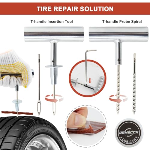 Image of Lifting Jack Pads and Tire Repair Tool Kit for Ford Mach E, 4PCS Rubber Jack Pad Adapter Jacking Point Pucks for Mustang Mach-E 2021-2025, All-in-1 Car Tire Repair Tool Kit with Storage Box