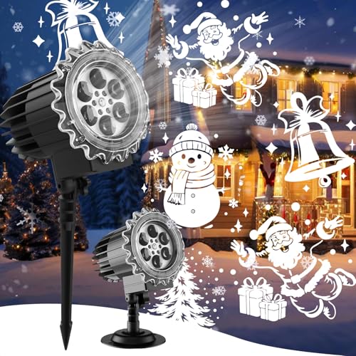 Projektor Weihnachten Aussen, Dynamische LED Schneeflocken Projektor...