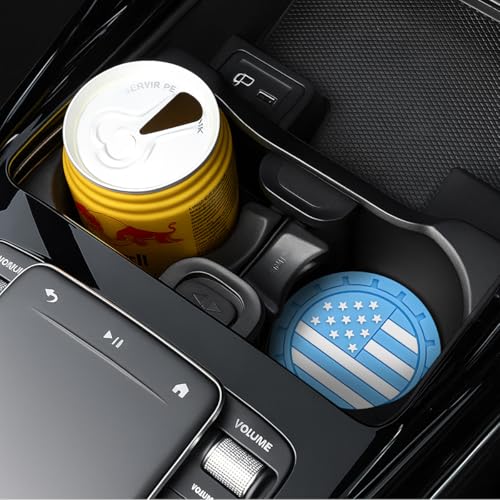 Portavasos para carro con diseño bandera americana, 4 piezas miniatura 4