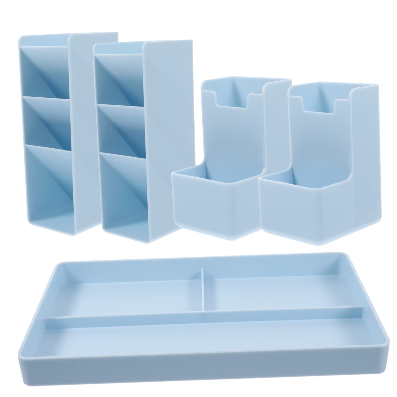 PLAFOPE Organizzatore Verticale Per Penne 4 Portapenne Scatola Portaoggetti Da Scrivania Antigraffio Articoli Per Ufficio Scatola Portaoggetti Multi-griglia