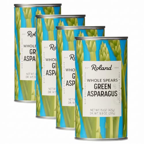 Roland Foods Whole Green Asparagus Spears, Specialty Imported Food, 14.1-Ounce Can (Pack of 4)