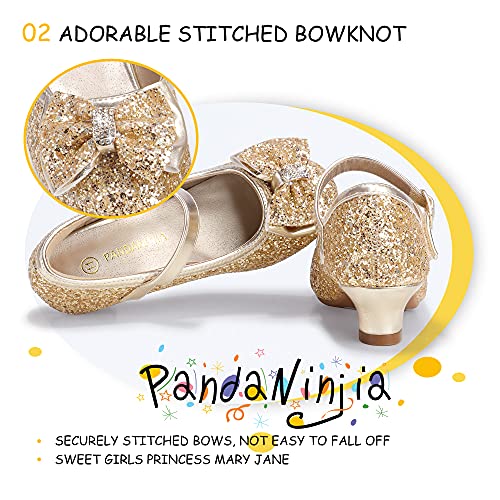 Image of PANDNAINJIA Girls Dress Shoes Toddler Heels Mary Jane Pumps