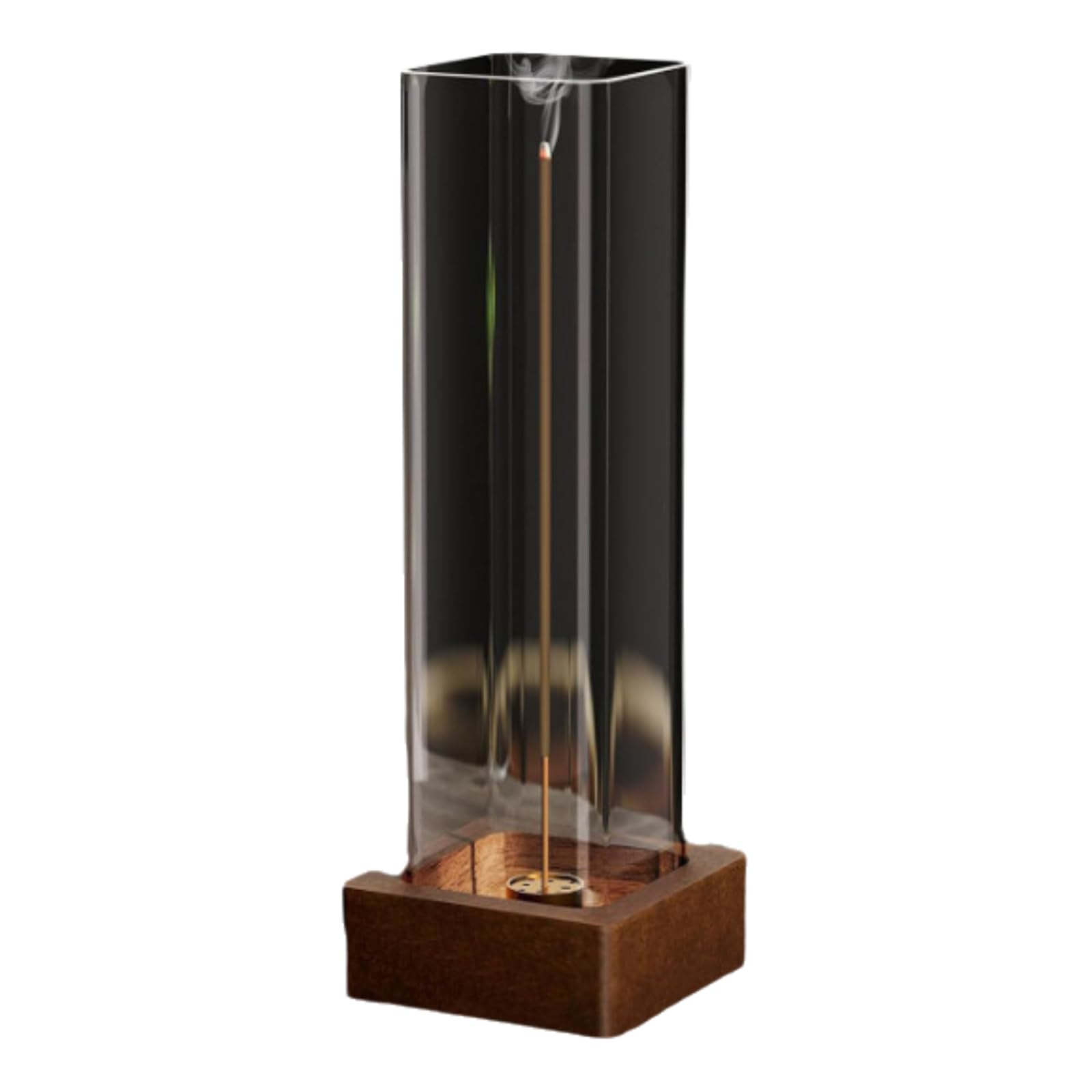 Incenses Holder with Removable Glass Ashes Catcher Modern Stick Burners with Metal Clip for Meditations Room Desktop Stand