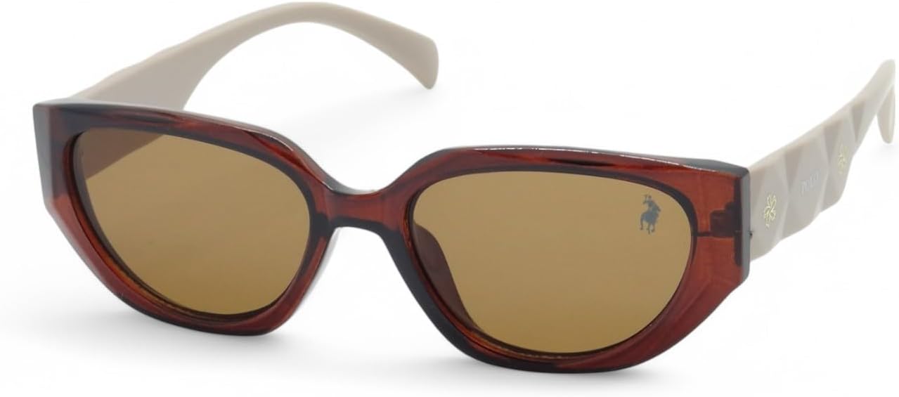 Óculos de Sol Polo London Club Feminino, design Gatinho Clássico com Lente Proteção UV400 – Kit contém Case Couro ECO