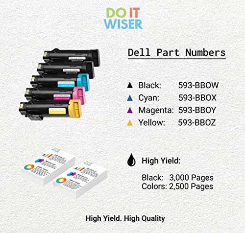 Do It Wiser Compatible Printer Toner Cartridge Replacement For Dell H625Cdw H825Cdw S2825Cdn - High Yield Laser Cartridge 593-Bboz (Yellow) #TOP1