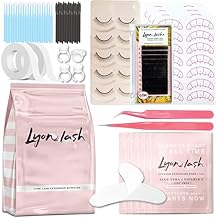 Lyon Lash Eyelash Extension Supplies 4x100 Packs - 100 Pairs Under Eye Gel Pads | 100 Disposable Mascara Brushes Wands | 100 Micro Applicators Brush | 100 Glue Ring Holder | 2 Medical Tapes
