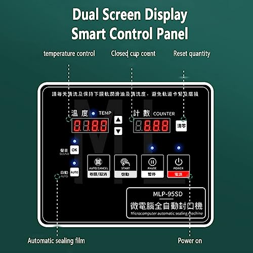 Sellador automático de tazas para té de burbujas, máquina totalmente automática con panel de control LCD para sellar vasos de plástico, batidos y bebidas de café