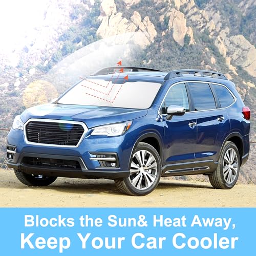 Image of Windshield Sun Shade Custom Fit for 2019-2024 2025 2026 S-ubaru Ascent Accessories Foldable Sunshade Sun Blocker Protect Car from Sun Rays & Heat Damage Keep Car Cooler