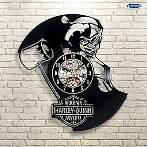 FANCYLIFE Harley Quinn LED Lighting Vinyl Record Hanging Wall Clock Cover