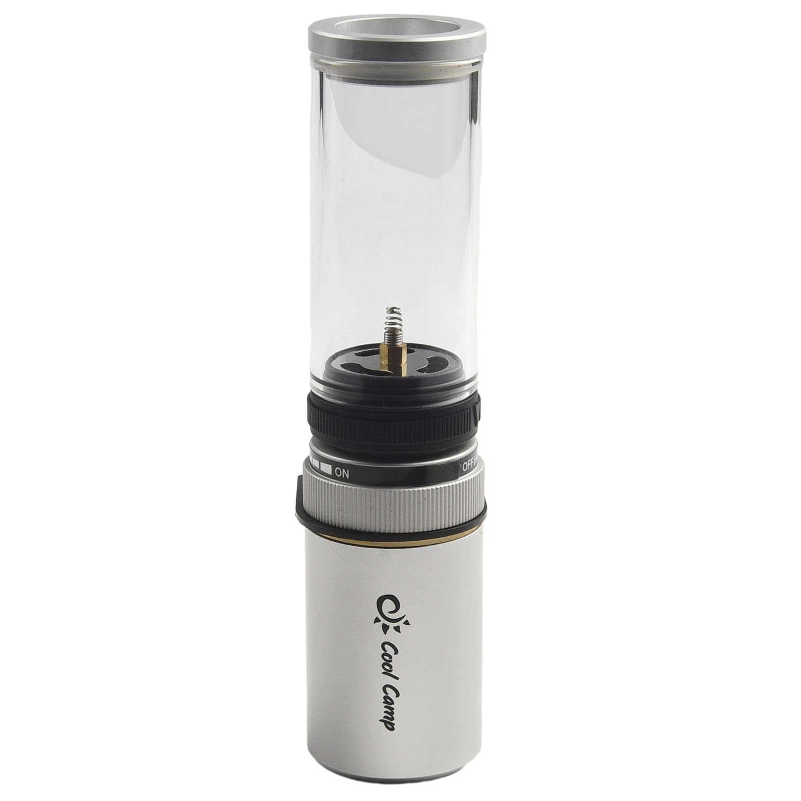 Camping Gaslaterne aus Aluminiumlegierung mit Kerzenlicht-Effekt, verstellbarem Lichtrahmen und Schraubkartuschenanschluss für Outdoor, Wandern und Zelten, inkl. Nachfüllkanister 10g