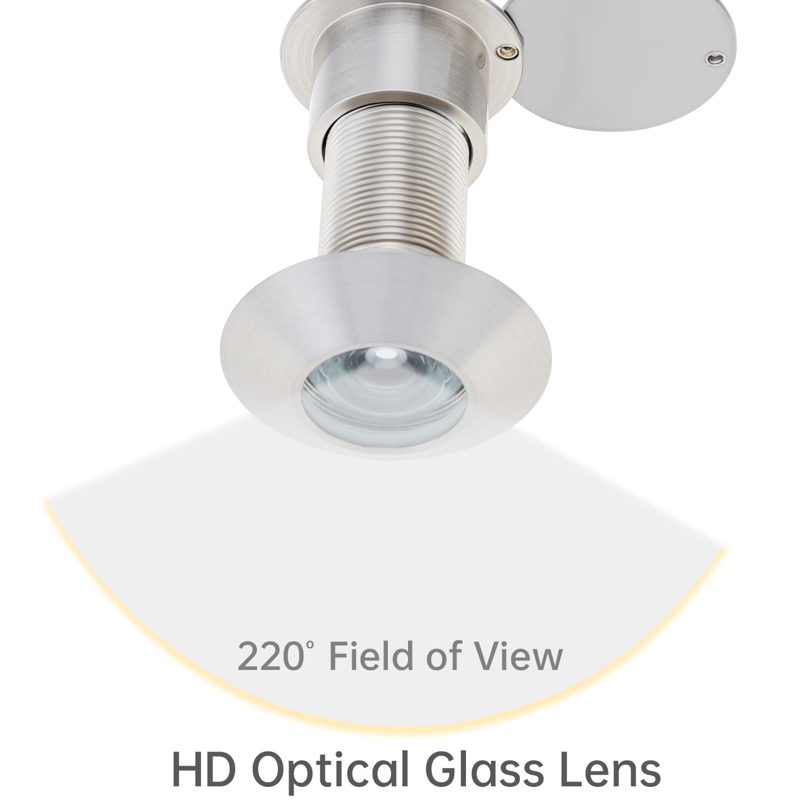 HOJLKLD Door Viewer, 28mm Bore Diameter Brass Peephole with Drill Bit for 41-52mm Doors, 220 Degree Wide Angle Spyhole - Image 4