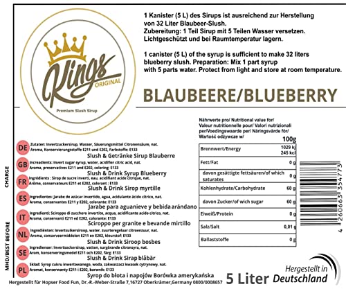 Kings Premium Slush Sirup 5 Liter Geschmack Blaubeere – Bild 3