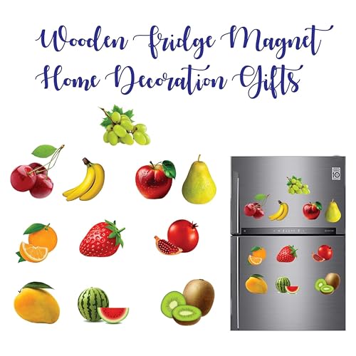 Image of A ONE CREATIVES Fruit Fridge Cutouts Magnet Set | Includes Realistic 3D Fruit Designs, Decorative Magnets for Kitchen, Office & Home Decor Set of 11 Pcs
