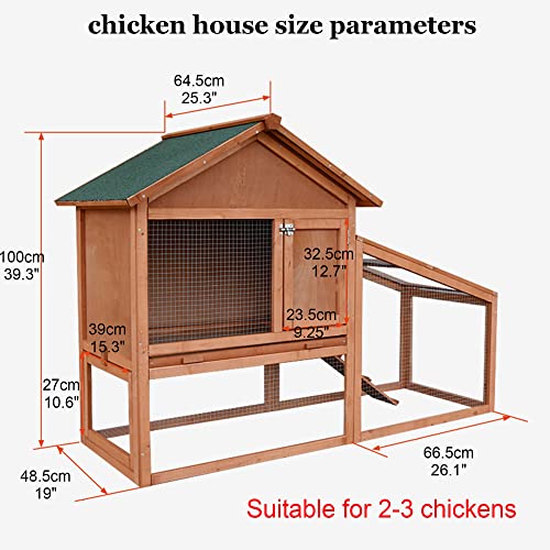 Outdoor Hühnerstall, wetterfester Hühnerhaus aus Holz, Hühnerkäfig mit Sandasphaltdach, verzinktes Gitter und Tablett… – Bild 8