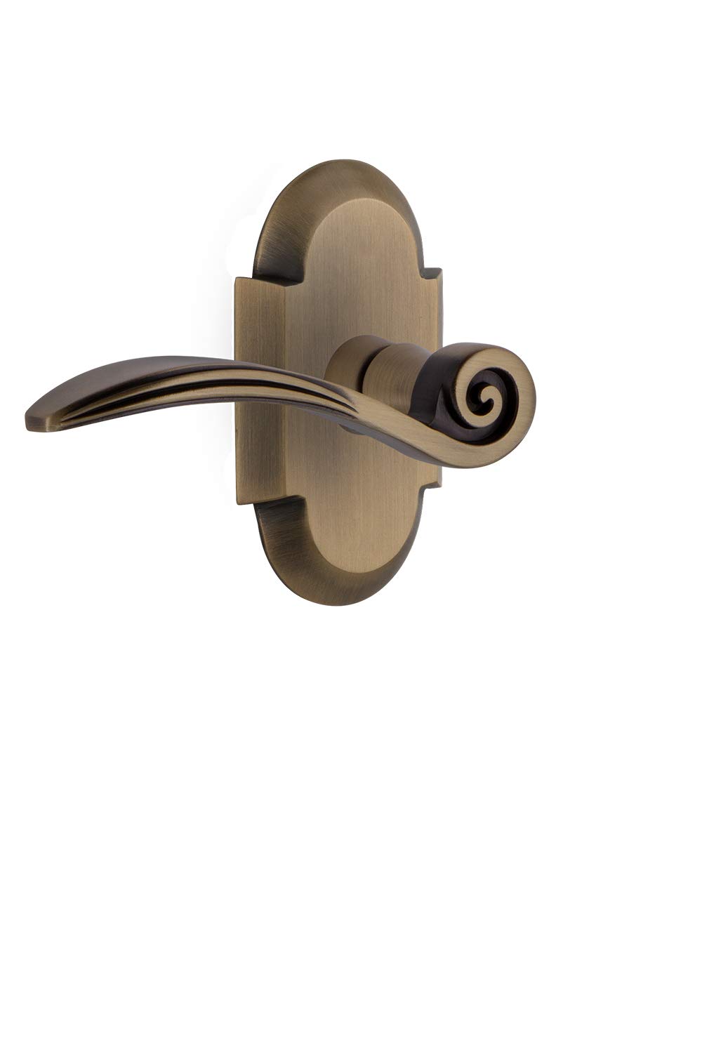 Nostalgic Warehouse Cottage Plate Passage Swan Lever in Antique Brass