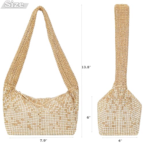 Image of BBTT.ful Rhinestone Evening Handbags Sparkling Crystal Purse Daily Casual Shoulder Bag