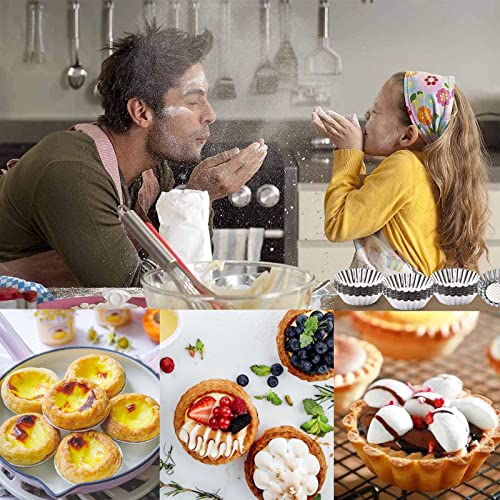 NCOALE Tart Tins, 8PCS Stainless Steel Non Stick Egg Tart Mould - Image 4